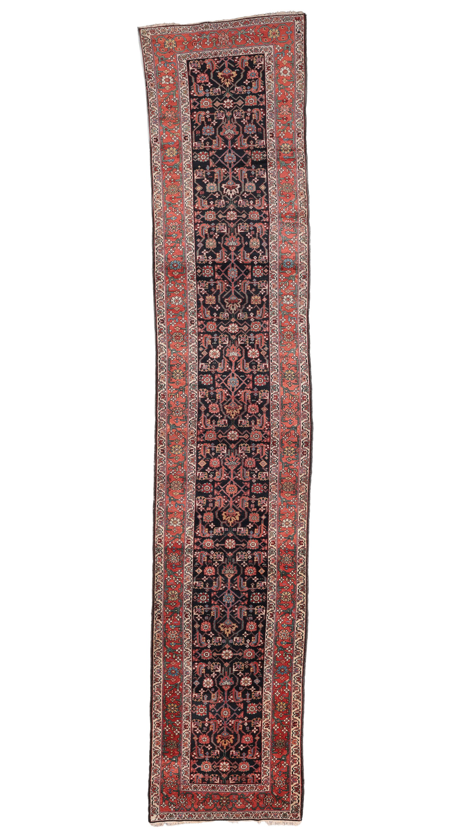 Northwest Persian Blue Herati Runner, Ca. 1910, 3'3'' x 16'7'': Northwest Persian Blue Herati Runner, Ca. 1910, 3'3'' x 16'7'' (99 x 505 cm). Weight: 28 lbs. Material: wool pile, cotton warp, cotton weft.