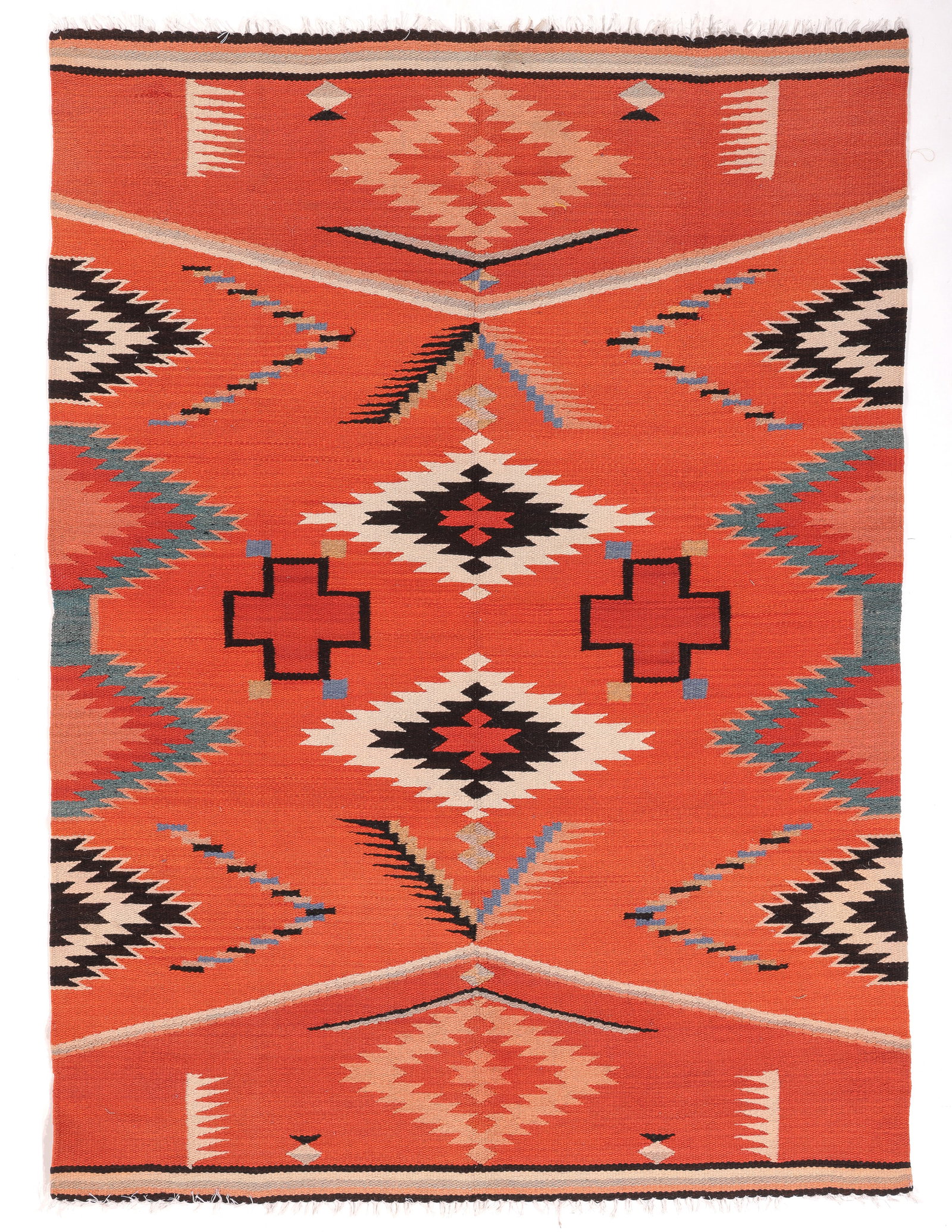 Unusual Upper Rio Grande Blanket, Ca. 1900, 4'9'' x 6'5'' (1 of 4)