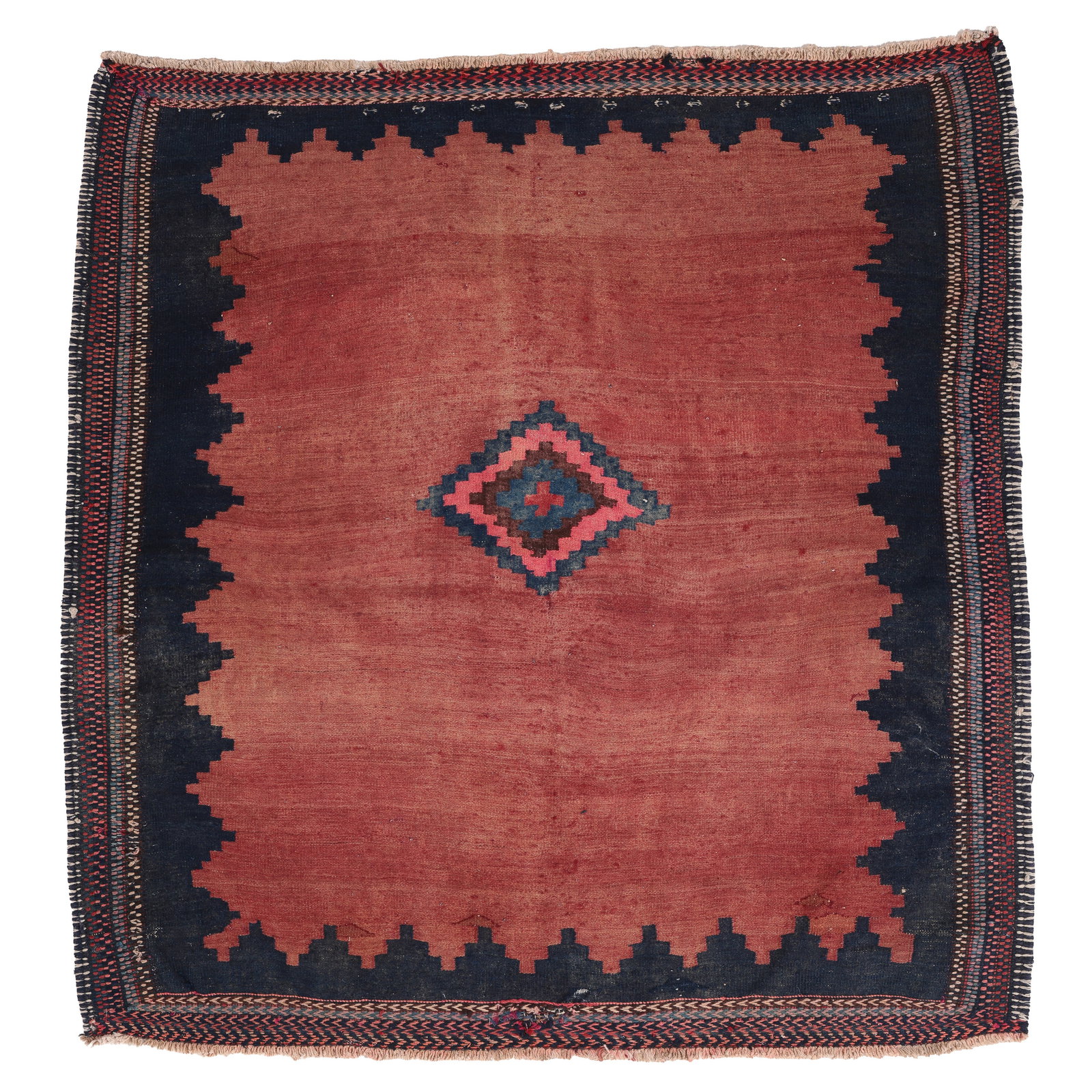 Sofreh Kilim, Persia, Ca. 1930's/40's, 4'4'' x 4'6'': Sofreh Kilim, Persia, Ca. 1930's/40's, 4'4'' x 4'6'' (132 x 137 cm). Weight: 8 lbs. Wool.