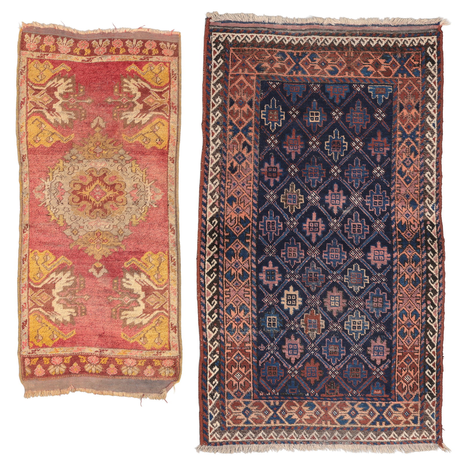 Estate Group of 2 Antique Rugs, Turkey/Afghanistan, Ca. 1900 (1 of 6)