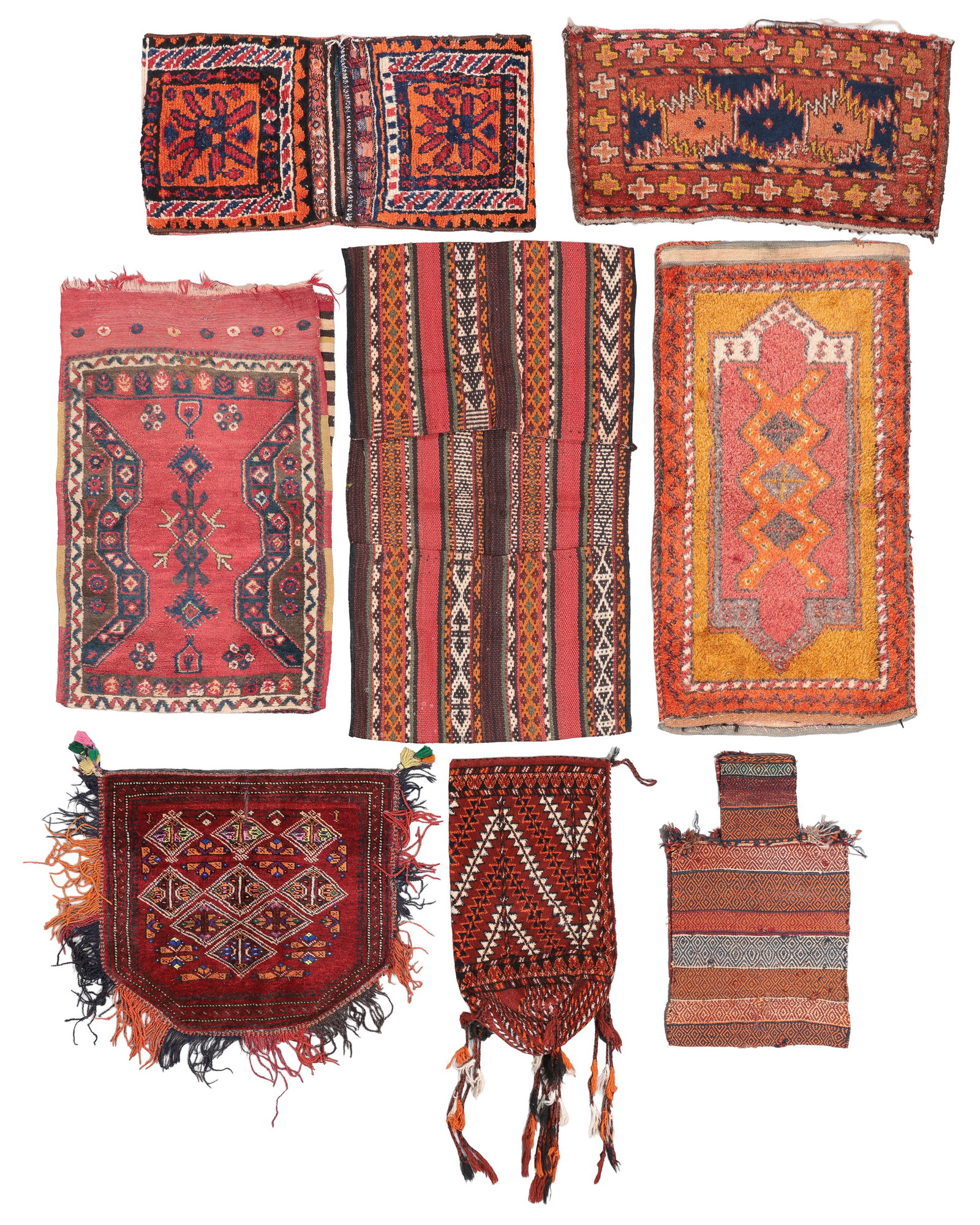 Estate Grouping of 8 Persian & Central Asian Rugs/Trappings, Early/Mid 20th C. (1 of 8)