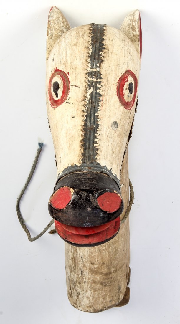 Old Carved & Painted Bamana Bambara Wood Puppet: Old Carved & Painted Bamana Bambara Wood Puppet. Mali, West Africa. Size: 27" x 6.5" x 17" , 69 x 17 x 44 cm.