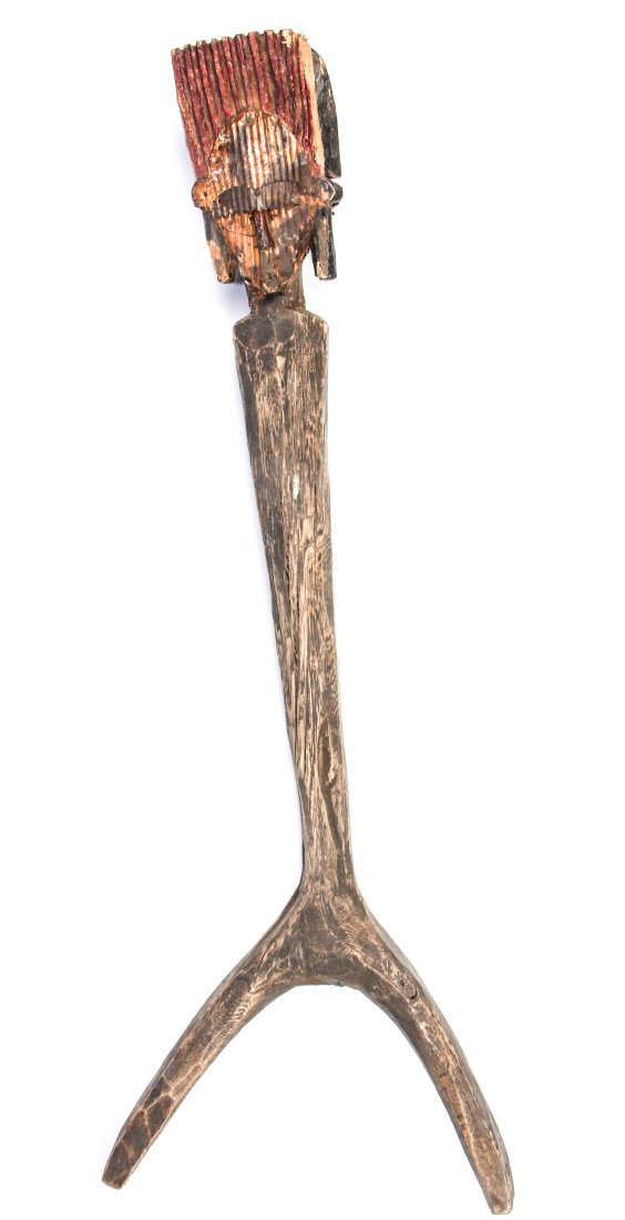 Old Carved African Marka Totem: Old Carved Marka Totem. Size: 34" x 12.5" x 3.5" , 87 x 32 x 9 cm.