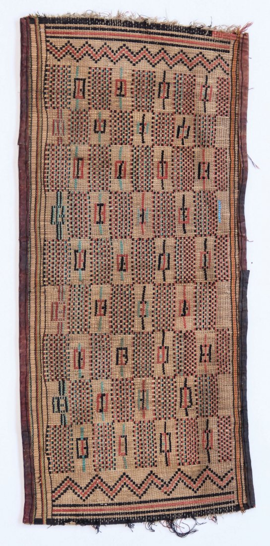 Touareg Woven Mat: Touareg Woven Mat. Straw, Mali. Size: 16" x 35" , 41 x 89 cm.