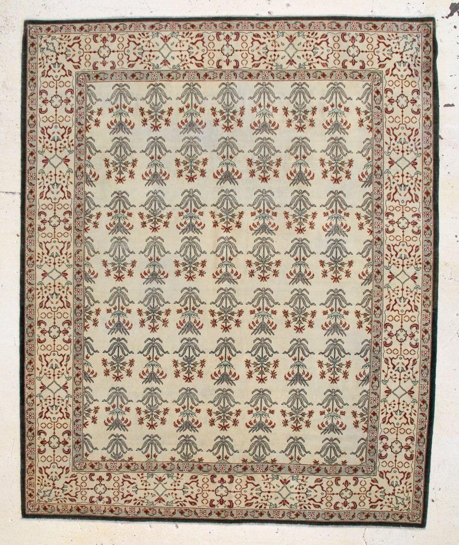 Classical Agra Carpet: 8'1" x 9'10": Classical Agra Carpet, India, wool, natural dyes. Size: 8'1" x 9'10". Cost for us to pack and ship this item via UPS GROUND in the continental USA (includes insurance and signature required): $90.