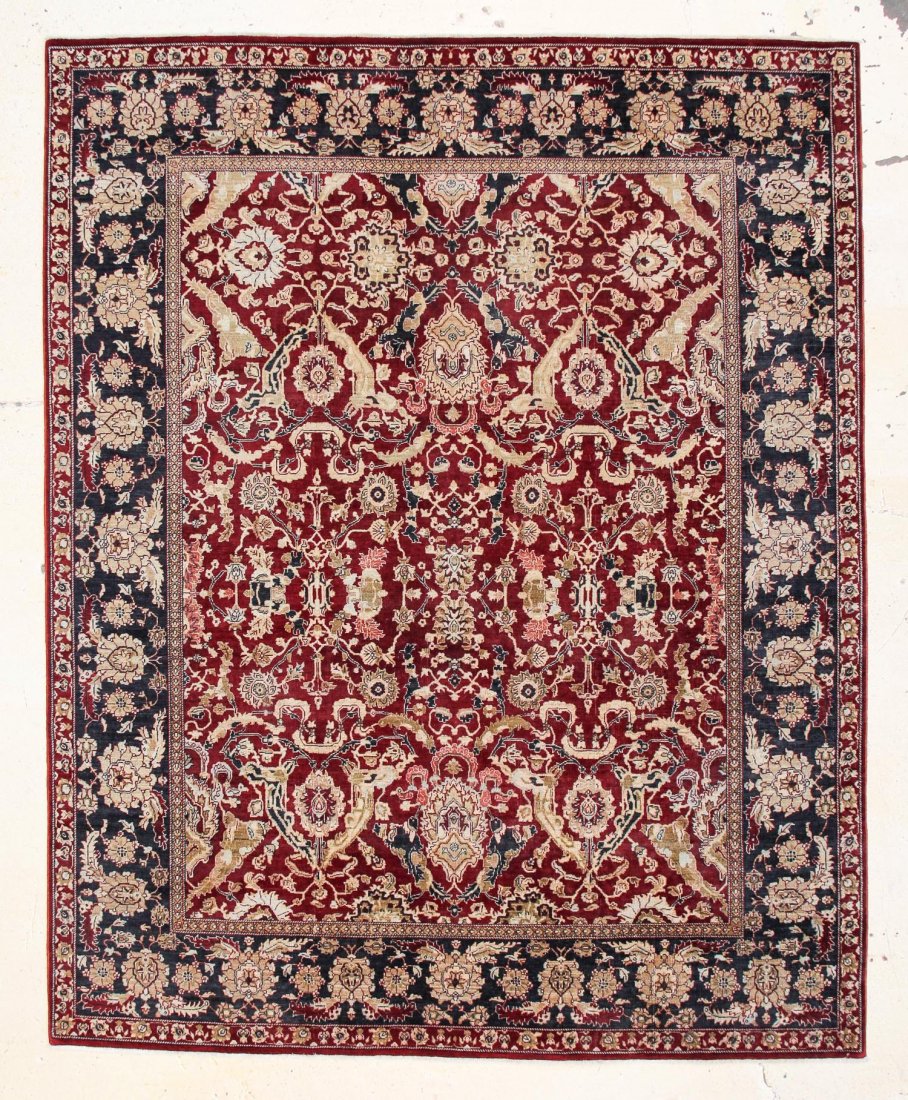 Classical Agra Carpet: 7'11" x 9"11": Classical Agra Carpet, India, wool, natural dyes. Size: 7'11" x 9"11". Cost for us to pack and ship this item via UPS GROUND in the continental USA (includes insurance and signature required): $95.