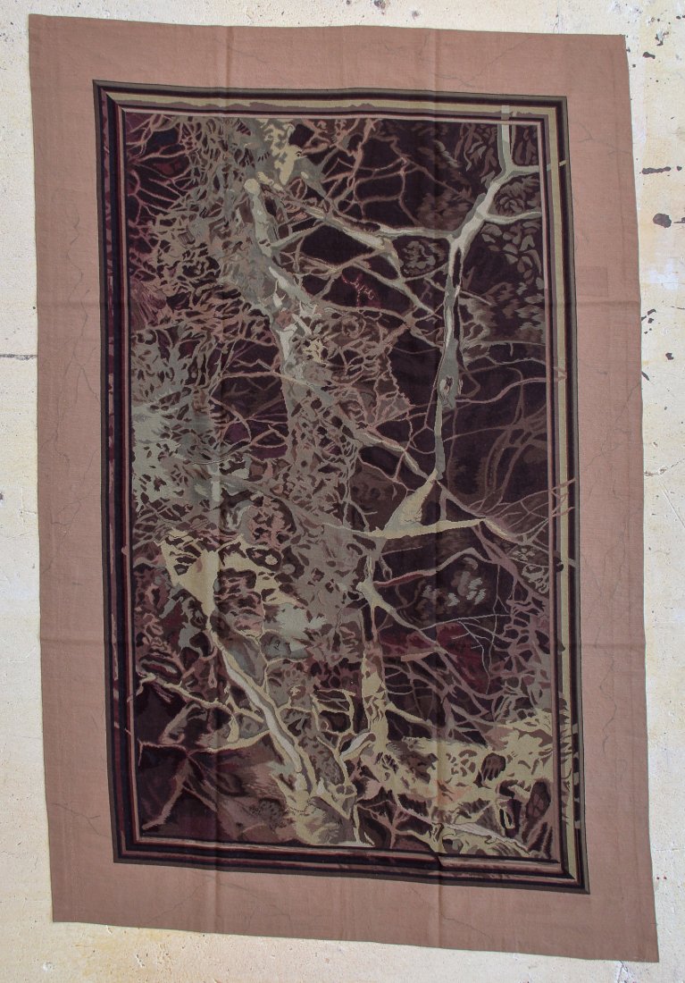 Modernist Needlepoint Carpet: 7' x 11': Modernist Needlepoint Carpet, wool. Size: 7' x 11'. Provenance: Michaelian & Kohlberg. Founded in 1921, Michaelian and Kohlberg has operated looms and designed carpets in virtually every traditional r