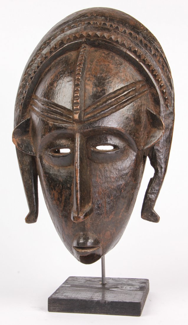 Superb Bamana Tribe Mask: Superb Bamana Tribe Mask, Africa. Carved wood. Size: 16" x 9" x 5". Provenance: Private East Coast Collection.