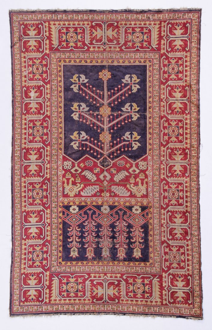 Vintage Middle Eastern Style Rug: Vintage Middle Eastern Style Rug, machine loom. Size: 77" x 46".
