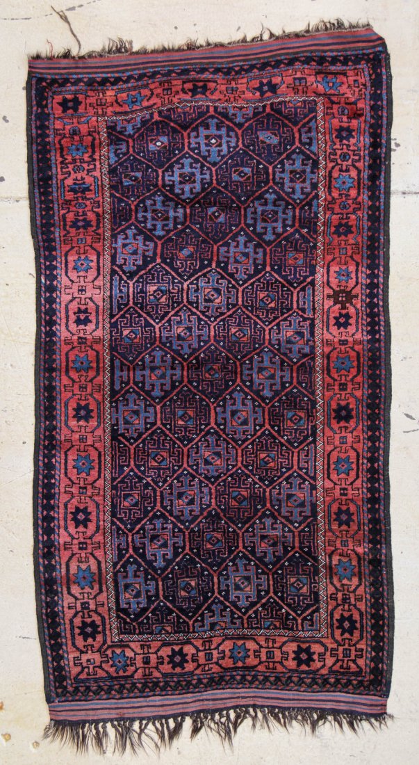 Kurd/Baluch Rug: Kurd/Baluch Rug, circa 1900; original kilim ends and finishes. Size: 3'11" x 7'5" (119 x 226 cm). Provenance: private midwest collection.