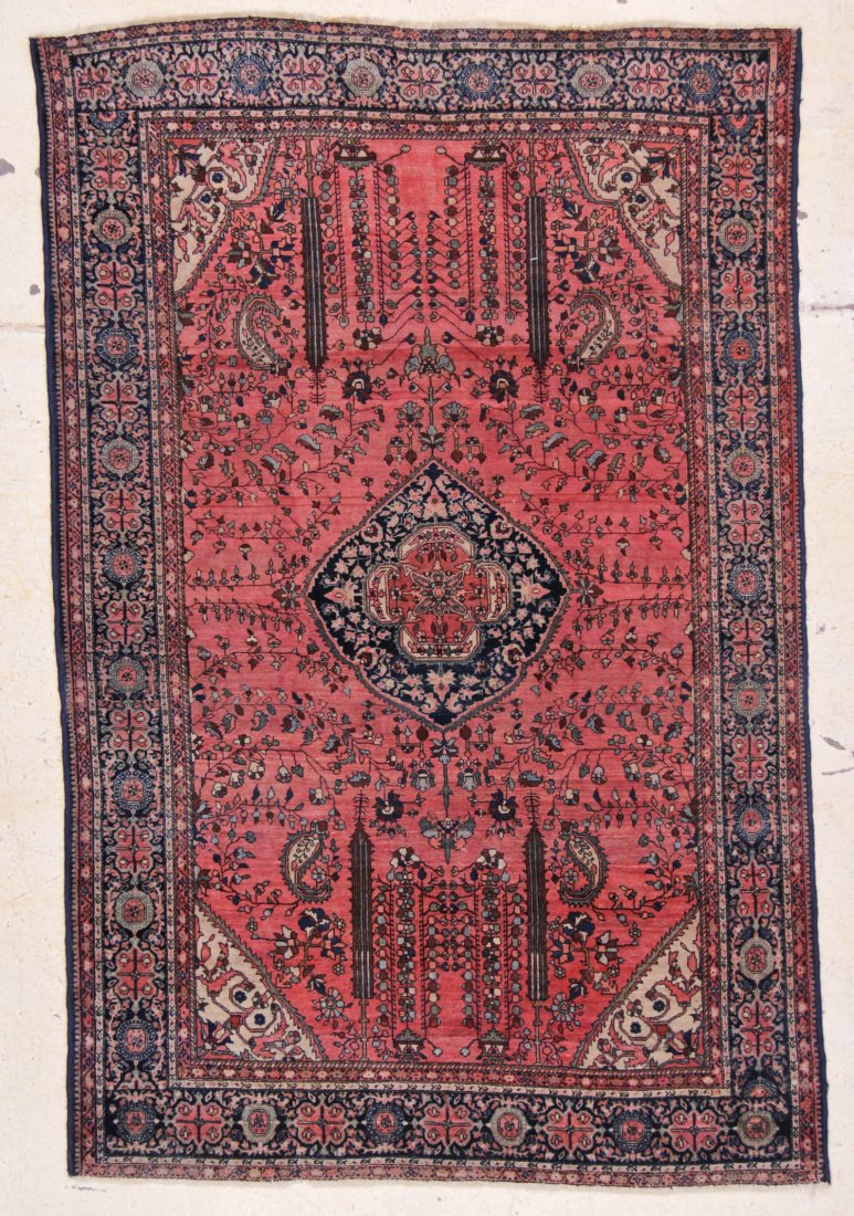 Sarouk Farahan Rug: Sarouk Farahan Rug, Persia, circa 1900, full pile, fine weave, not dry. Size: 4'4" x 6'6" (132 x 198 cm). Provenance: New Jersey estate.