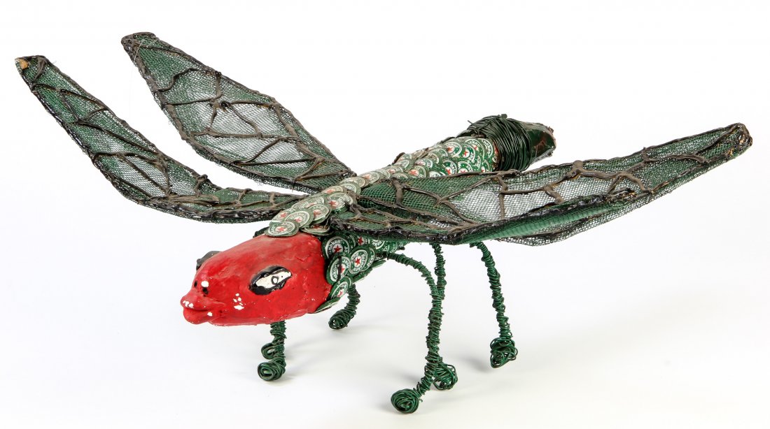 Gregory "Mr. Imagination" Warmack, (American,: Gregory "Mr. Imagination" Warmack, (American, 1948-2012), Dragonfly Mobile. Size: 8" x 33" x 24". Under the name of “Mr. Imagination,” Gregory Warmack (1948-2012) saw the untapped possibilities in