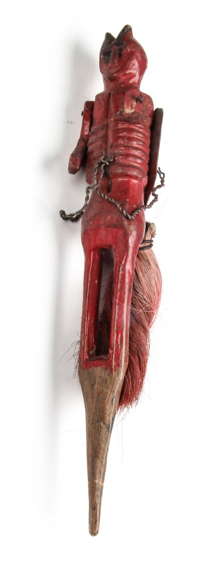 Polish Folk Art wood carving - Puppet: Anonymous, Puppet, Mid 20th c., Polish Folk Art wood carving. Size: 8" x 2" x 2" (20 x 5 x 5 cm). Typically during Christmas time, this puppet would have been included in a set carried from house to h