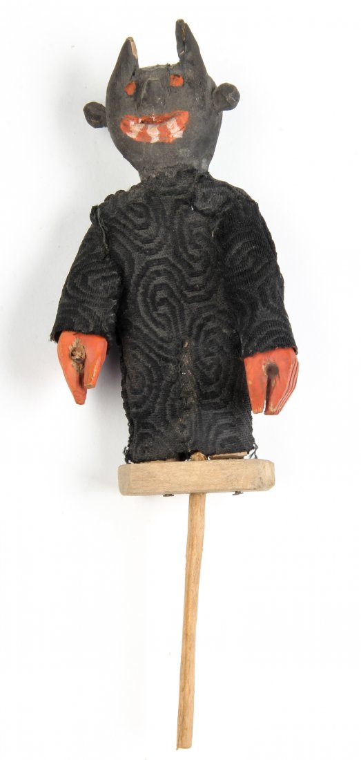 Polish Folk Art wood carving - Puppet: Anonymous, Puppet, Mid 20th c., Polish Folk Art wood carving. Size: 7" x 3" x 2" (18 x 8 x 5 cm). Typically during Christmas time, this puppet would have been included in a set carried from house to h