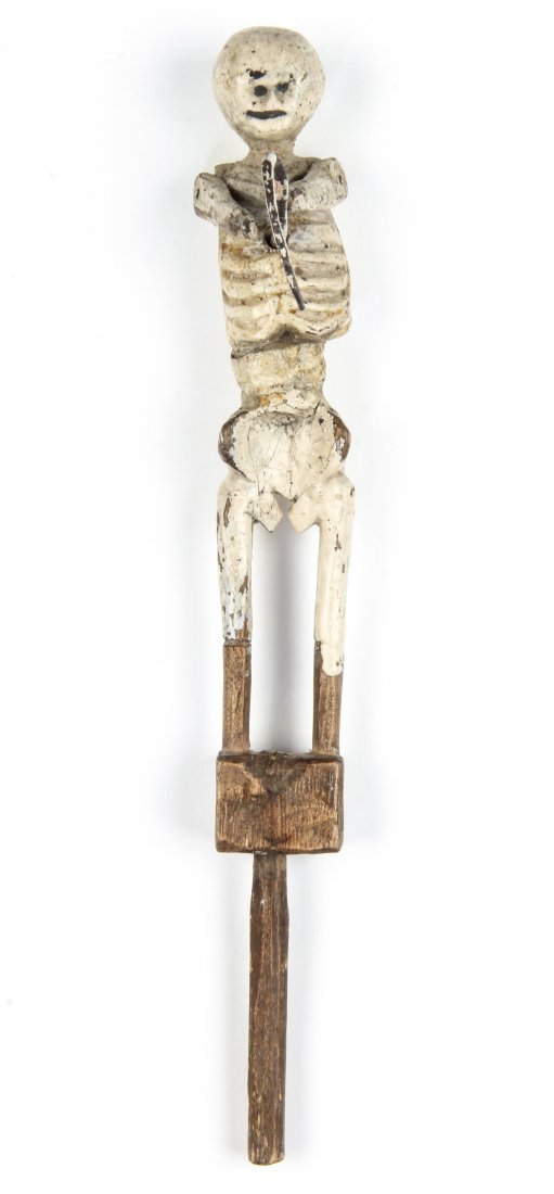 Polish Folk Art wood carving - Puppet: Anonymous, Puppet, Mid 20th c., Polish Folk Art wood carving. Size: 8" x 1" x 4" (20 x 3 x 10 cm). Typically during Christmas time, this puppet would have been included in a set carried from house to 