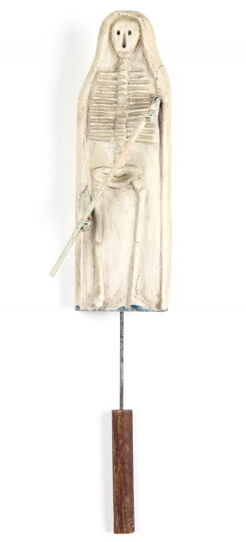 Polish Folk Art wood carving - Puppet: Anonymous, Puppet, Mid 20th c., Polish Folk Art wood carving. Size: 7" x 3" x 1" (18 x 8 x 3 cm). Typically during Christmas time, this puppet would have been included in a set carried from house to h