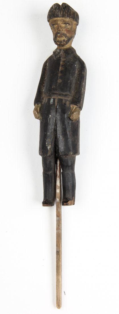 Polish Folk Art wood carving - Puppet: Anonymous, Puppet, Mid 20th c., Polish Folk Art wood carving. Size: 7" x 3" x 2" (18 x 8 x 5 cm). Typically during Christmas time, this puppet would have been included in a set carried from house to h