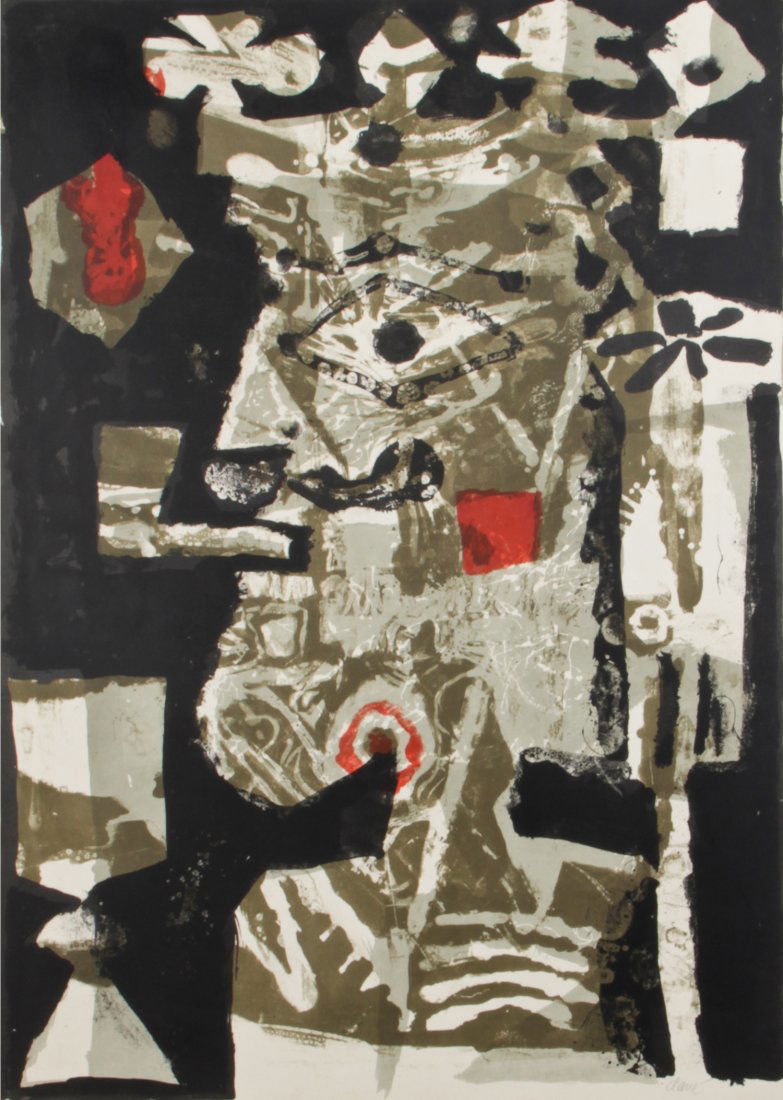 Antoni Clave Lithograph: Antoni Clave (Spanish, 1913-2005) Abstract Lithograph. Size: 28" x 20", 71 x 51 cm (image).