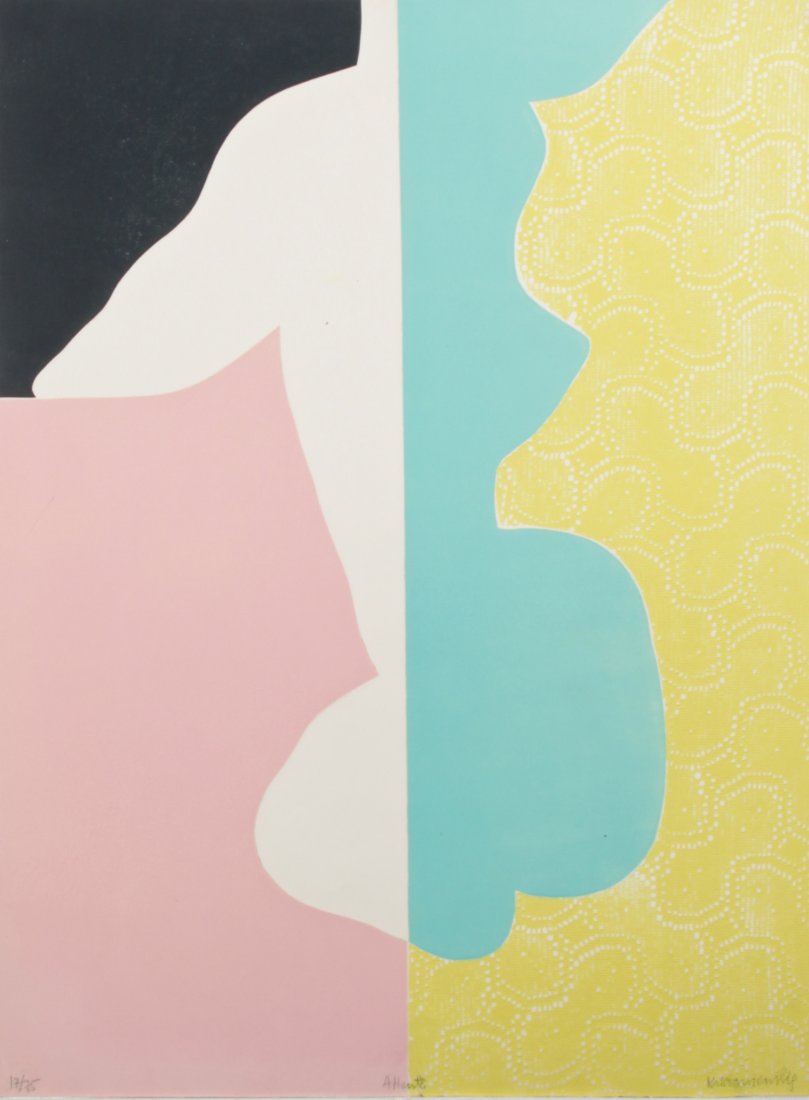 Barbara Kwasniewska Mixed Media: Barbara Kwasniewska (Polish, 1931), Allenti, Mixed Media on paper. Size: 30.5" x 22.5" (77 x 57 cm).