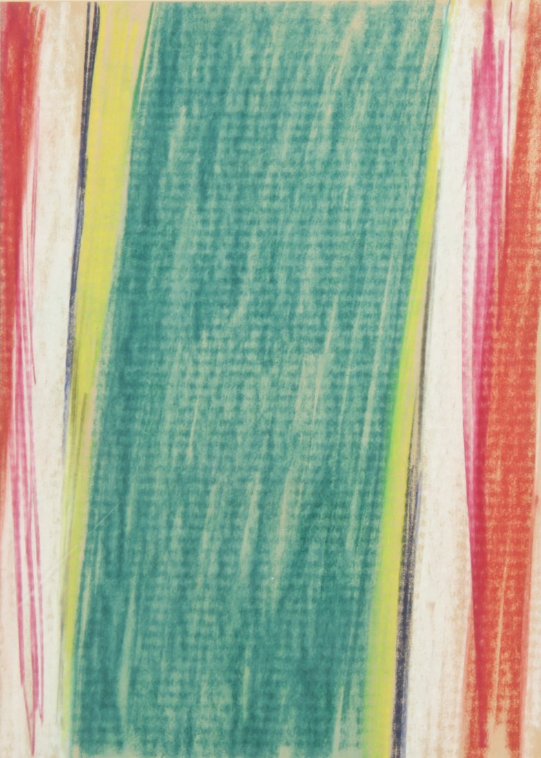 Philip Perkins Abstract Composition: Philip Perkins (20th c.), Abstract Composition, Pastel on Paper, Framed. Size: 20" x 15" (51 x 38 cm).