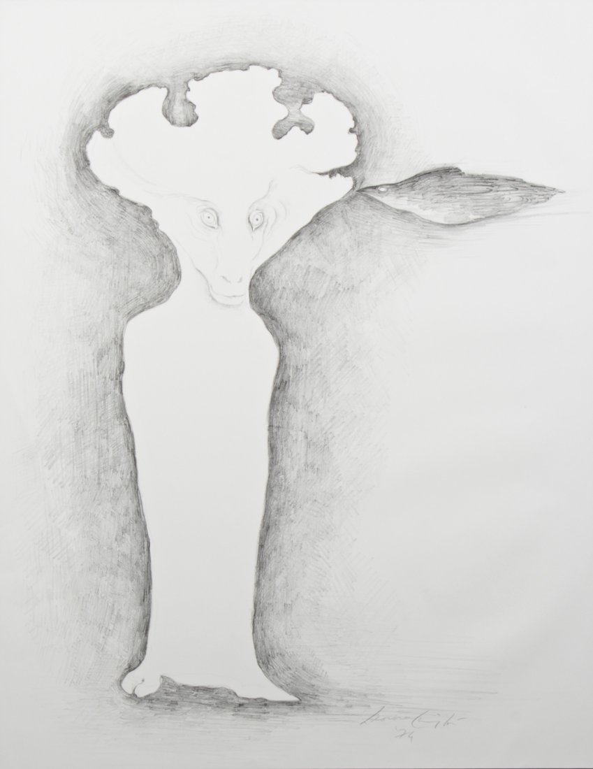 Leonora Carrington, Informacion Secreta: Leonora Carrington (British/Mexican, 1917-2011) "Informacion Secreta", 1974, on Arches Paper. Size: 30" x 22" (76 x 56 cm). Provenance: Gift from the Artist to Dr. Robert Lima.