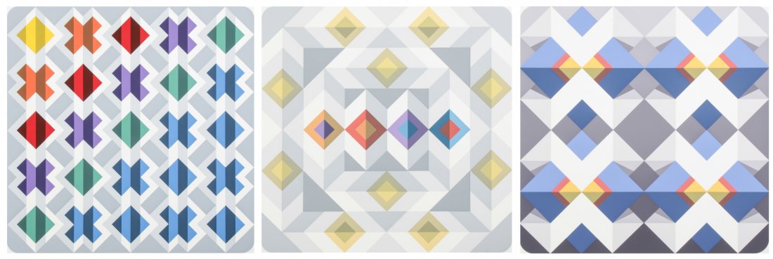 Marko Spalatin Three Works: Marko Spalatin (American, b. 1945) Three Works: "Chronos VIII", "Chronos IV" and "Chronos I", 19/70, Silkscreen. Size: 29" x 25", 74 x 64 cm (each sheet).