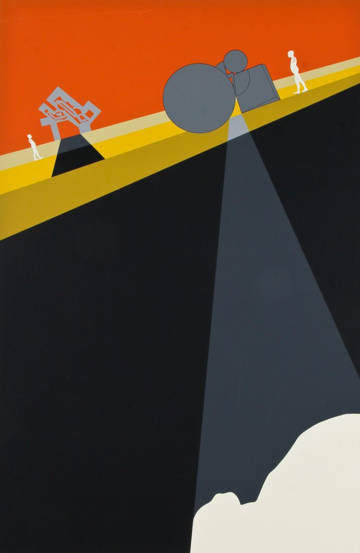 Ernest Trova, Profile Cantost Gox Series: Ernest Trova (American, 1927-2009), "Profile Cantost Gox Series", 1975, silkscreen, numbered 36 of 150. Provenance: The Prudential Insurance Company of America. Size: 41.75 x 29.75" (106 x 76 cm).