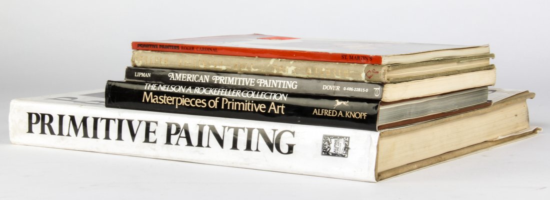 Collection of 5 Art Books Centered on Primitive: Collection of 5 Art Books Centered on Primitive Painting and Arts. Titles include: Primitive Painters, Five Primitive Masters, American Primitive Painting, The Nelson A. Rockefeller Collection: Master