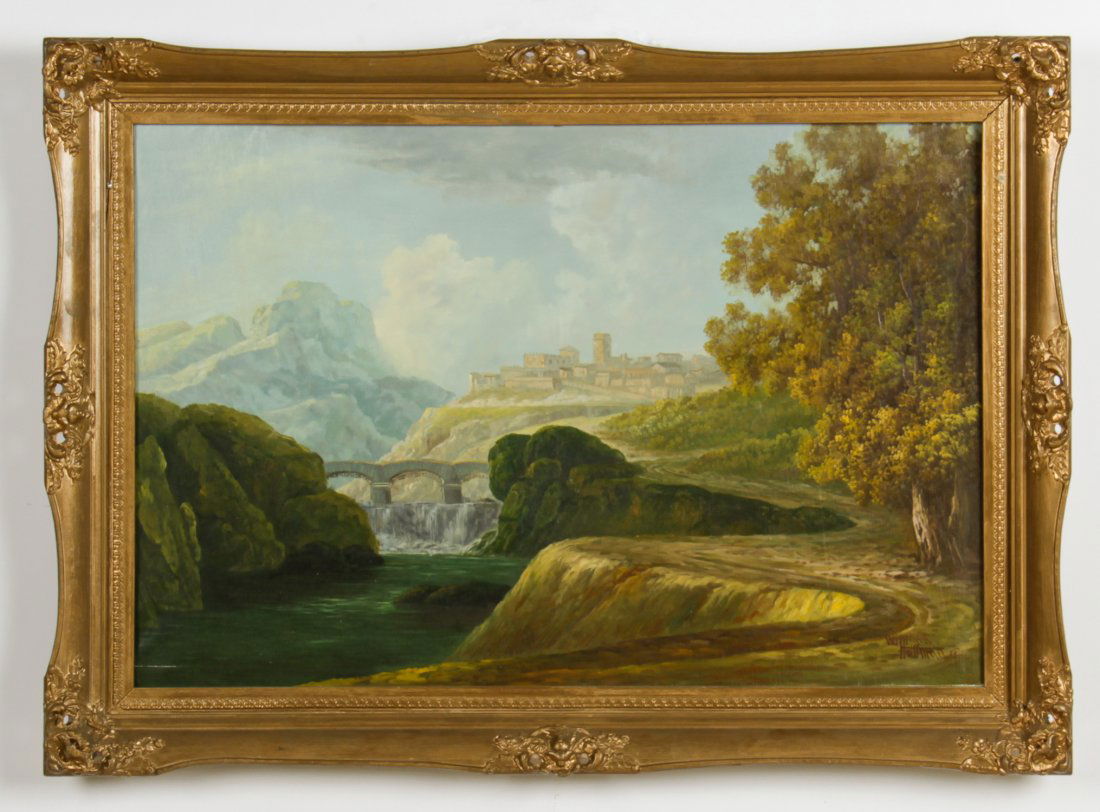 William Hoffman Landscape: William Hoffman Landscape, oil on canvas, signed. Size: 24" x 36", 61 x 91 cm (stretcher), 30.5" x 42.5", 77 x 108 cm (frame).