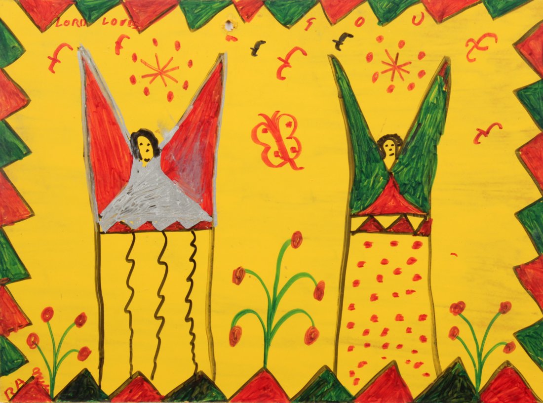 R.A. Miller, Mixed Media: R.A. Miller (USA, 1912-2006) mixed media on board. Size: 12" x 16", 30 x 41 cm (board).
