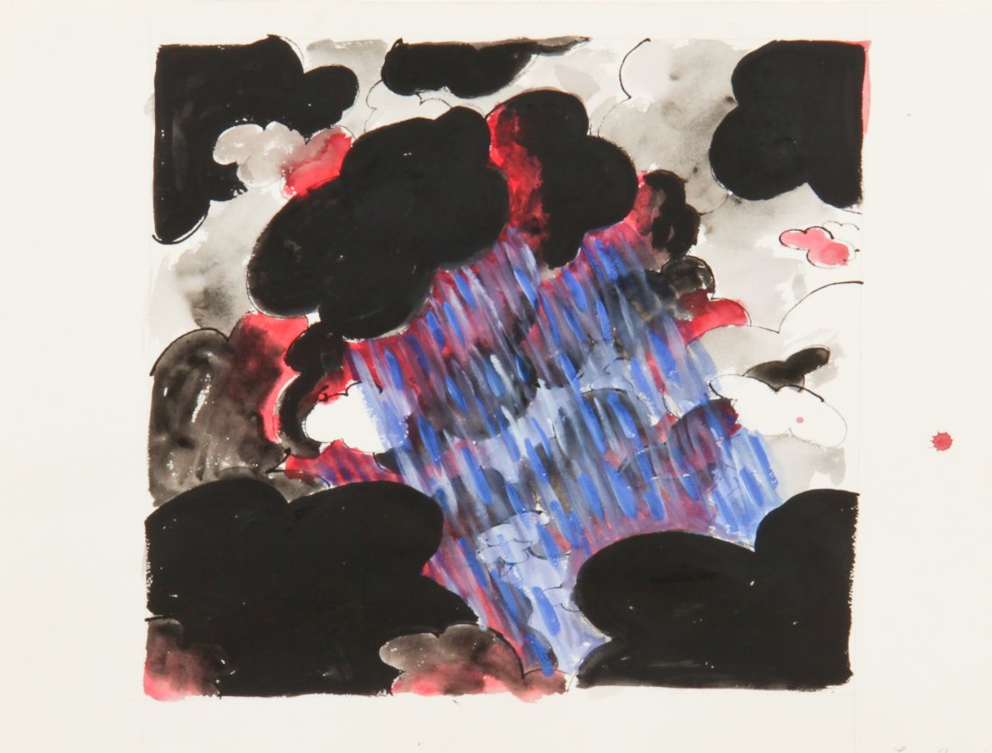 Louisa Chase, Drawing: Louisa Chase (American, b. 1951) Untitled (Abstract Drawing), 1981, ink and watercolor on paper, 22" x 29.5" (sheet); 24" x 31.75" (frame). Provenance: The Estate of Aaron Fine, Swarthmore, PA.