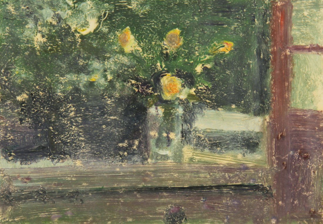 David Fertig Still Life: David Fertig (American, b. 1946), Unsigned, Untitled (Still Life with Flowers), monotype on paper. Size: 21.75" x 24.25", 55 x 62 cm (frame), 14" x 20", 36 x 51 cm (sight). Provenance: The Estate of A