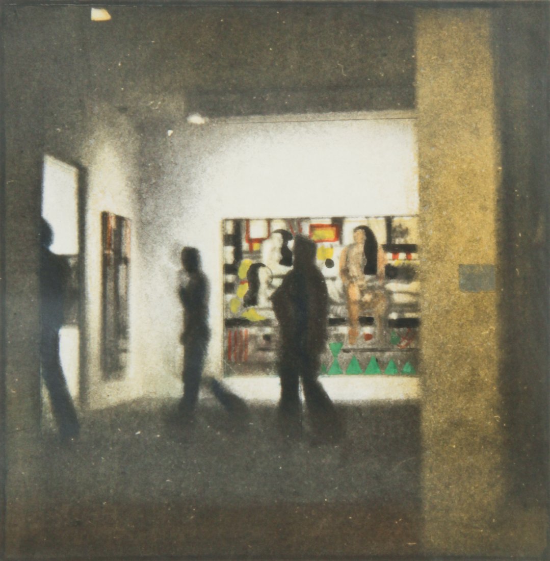 Pravoslav Sovak Print: Pravoslav Sovak (Czechoslovakian, 1926-2000), Untitled (Leger), intaglio, 21/60. Size: 8" x 7.75", 20 x 20 cm (image), 18" x 15", 46 x 38 cm (frame). Provenance: The Estate of Aaron Fine, Swarthmore,