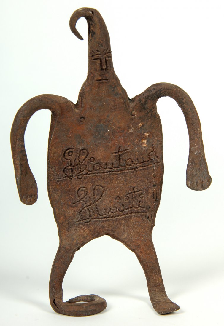Attributed to Georges Liautaud (Haitian/Croix des: Attributed to Georges Liautaud (Haitian/Croix des Bouquets, 20th c.) Untitled Vodou Spirit Forged iron, 7" x 4.5" x 1.5" Jonathan Demme Collection