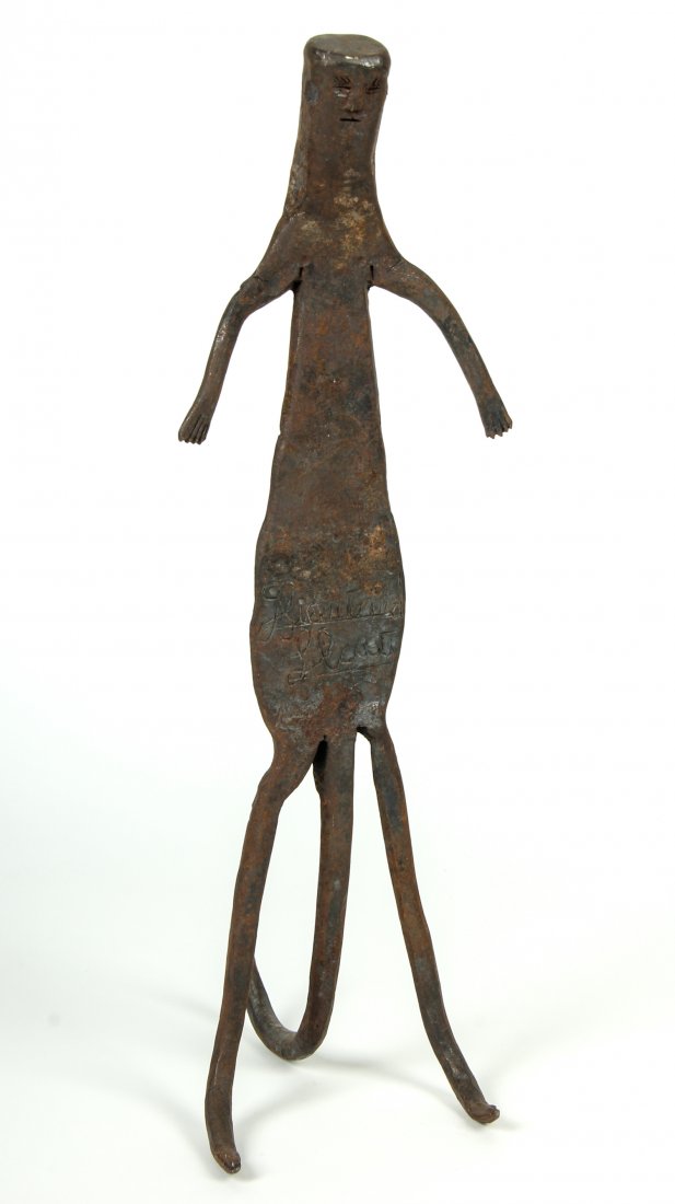 Attributed to Georges Liautaud(Haitian/Croix des: Attributed to Georges Liautaud (Haitian/Croix des Bouquets, 20th c.) Untitled Vodou Spirit Forged iron, 17.5" x 5.5" x 8" Jonathan Demme Collection