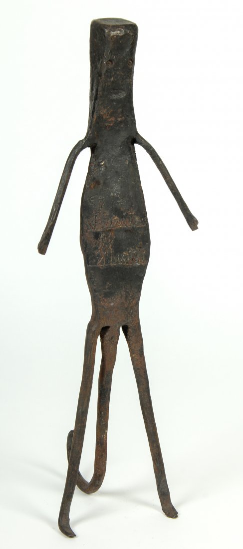 Attributed to Georges Liautaud(Haitian/Croix des: Attributed to Georges Liautaud (Haitian/Croix des Bouquets, 20th c.) Untitled Vodou Spirit Forged iron, 16" x 5.5" x 5" Jonathan Demme Collection