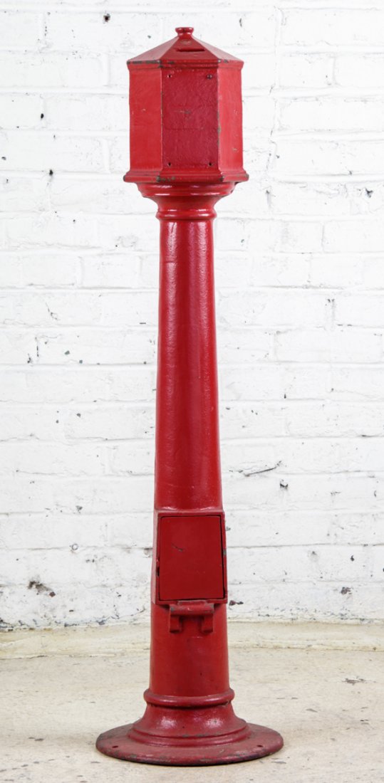 Antique Cast Iron Offertory/Alms Collection Box: Antique Cast Iron Offertory/Alms Collection Box. Purportedly from the Baltimore area. Size: 46" x 12" x 12' (117 x 30 x 30 cm). Kristina Barbara Johnson Estate, Princeton, New Jersey. A portion of auc