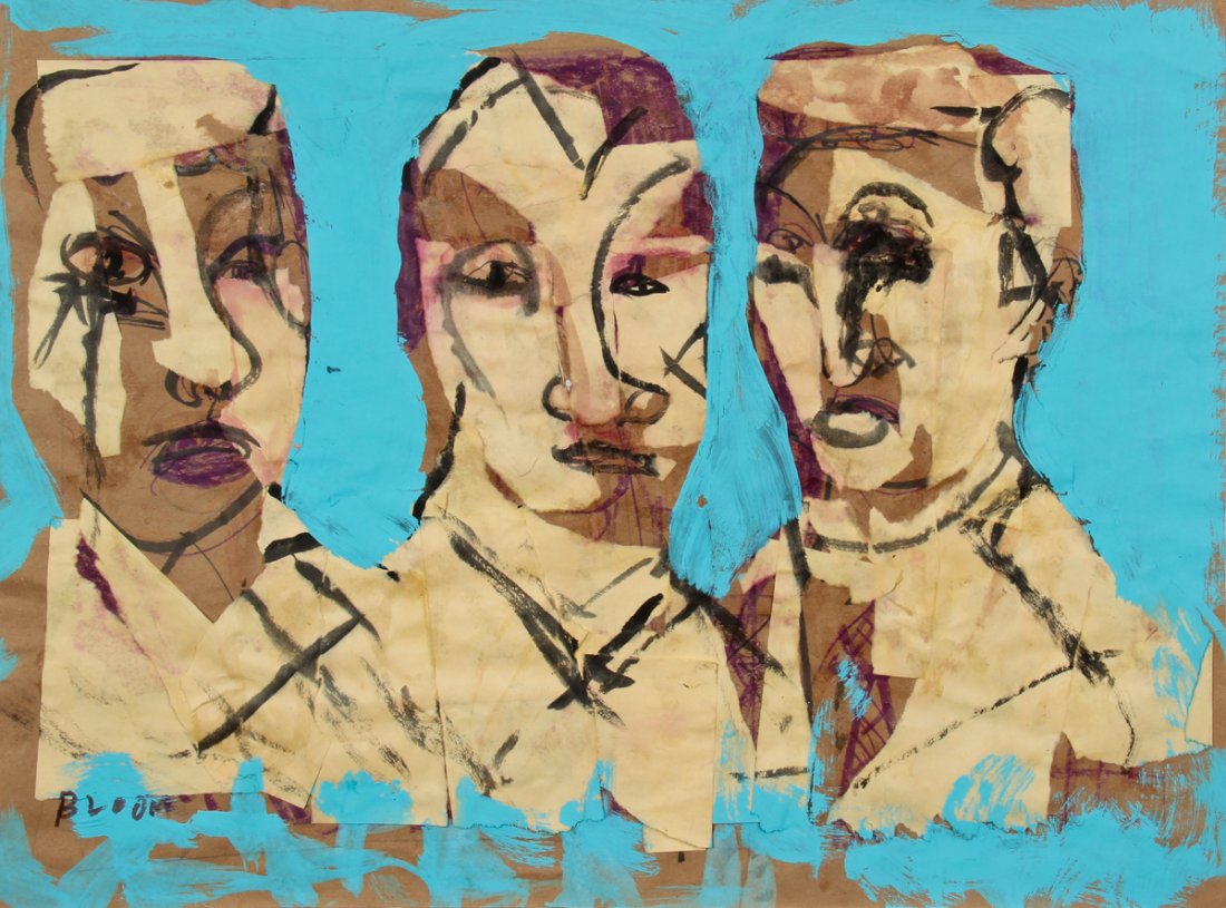 Jim Bloom (American, b. 1968): Jim Bloom (American, b. 1968) The Serious Types, mixed media on paper. Size: 18" x 24", 46 x 61 cm (sheet).