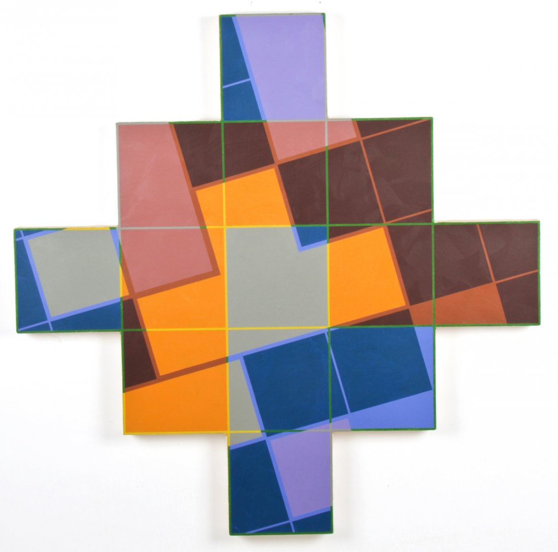Robert Pepper Painting: Robert Pepper (American, 20th c.) Still Waters, painting on canvas. Size: 60" x 60" (152 x 152 cm).