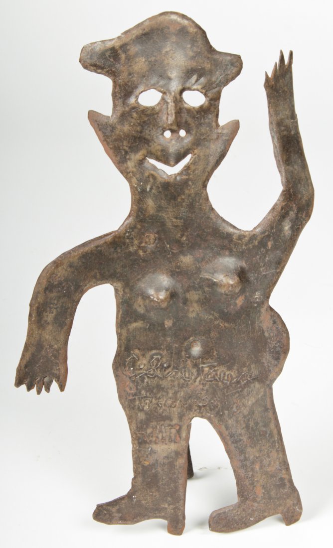 Georges Liautaud (Haiti/Croix-des-Bouquets, 1899-1992): Georges Liautaud(Haitian/Croix-des-Bouquets, 1899-1992) Steel sculpture. Size: 14.25" x 8.5" x 3.5", 36 x 22 x 9 cm. Provenance: The Collection of Patricia L. and Maurice C. Thompson.