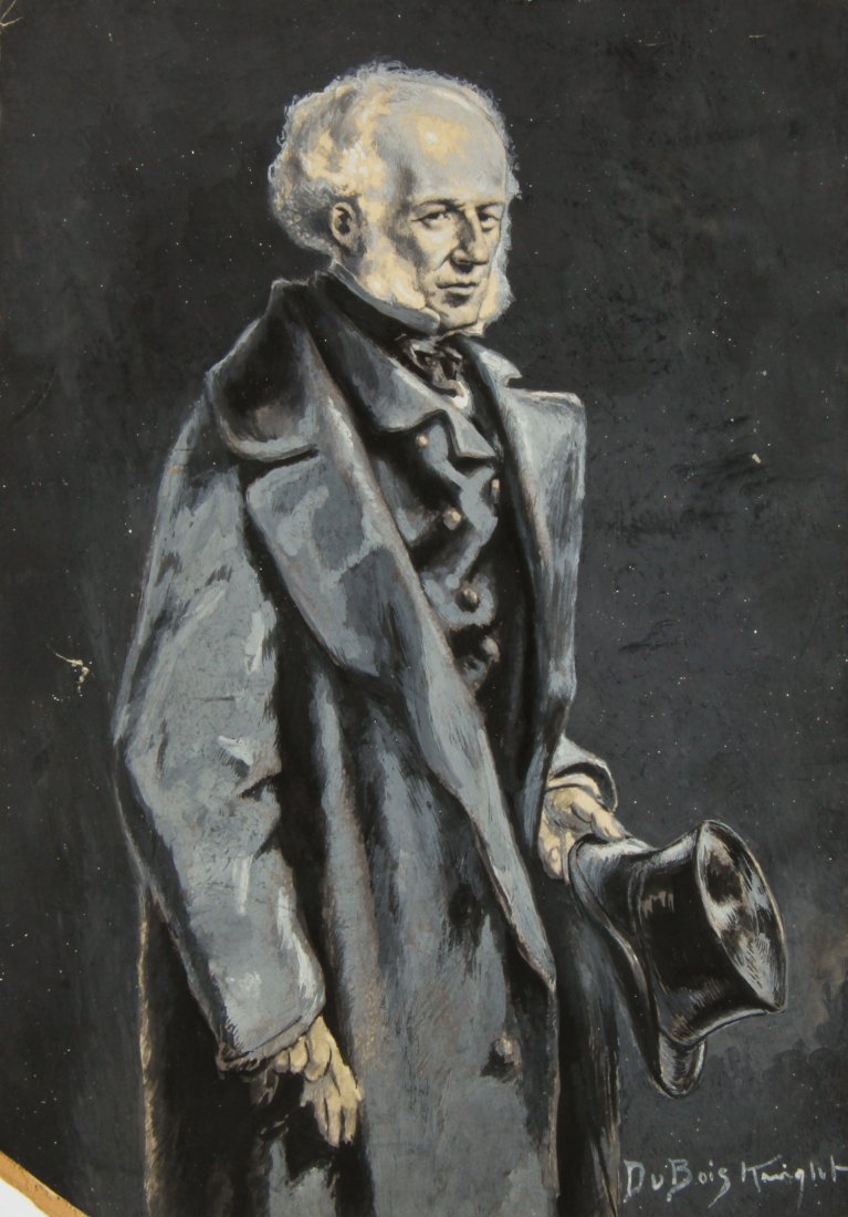 Lemuel Dubois Knight (American, 1860-1937): Lemuel Dubois Knight (American, 1860-1937) Portrait of a Man (possibly William Henry Vanderbilt), ink and gouache on illustration board. Size: 8.5" x 6", 22 x 15 cm (board).