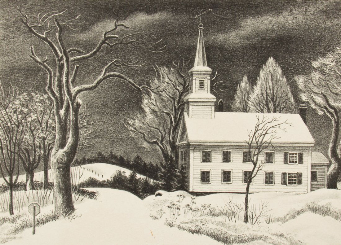 Ernest Fiene (American, 1894-1965): Ernest Fiene (American, 1894-1965) New Snow, 1946, lithograph. Size: 12" x 16", 30 x 41 cm (sheet).