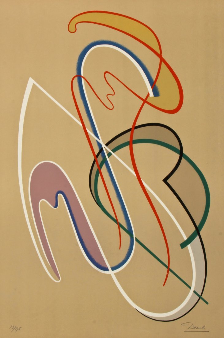 Cesar Domela (Dutch, 1900-1992): Cesar Domela (Dutch, 1900-1992) Abstract Composition, lithograph on paper, from an edition of 175. Size: 29" x 21.5", 74 x 55 cm (sheet).