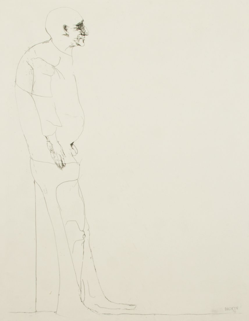 Leonard Baskin (American, 1922-2000): Leonard Baskin (American, 1922-2000) Oedipus at Colonus, engraving. Size: 30" x 22", 76 x 56 cm (sheet).