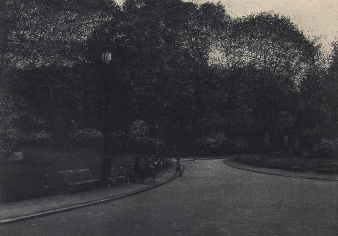 Harold Altman (American, 1924-2003): Harold Altman (American, 1924-2003) Evening V, aquatint etching, from an edition of 155. Size: 9.5" x 13", 24 x 33 cm (sight), 17.25" x 21.25", 44 x 54 cm (frame).