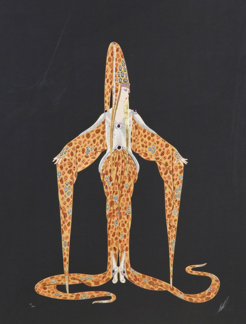 Erte (Russian/French, 1892-1990): Erte (Russian/French, 1892-1990) Starfish, 1986, embossed serigraphy with hotstamped colors, from an edition of 300, includes certificate. Size: 36" x 28", 91 x 71 cm (sight), 49" x 40", 124 x 102 cm