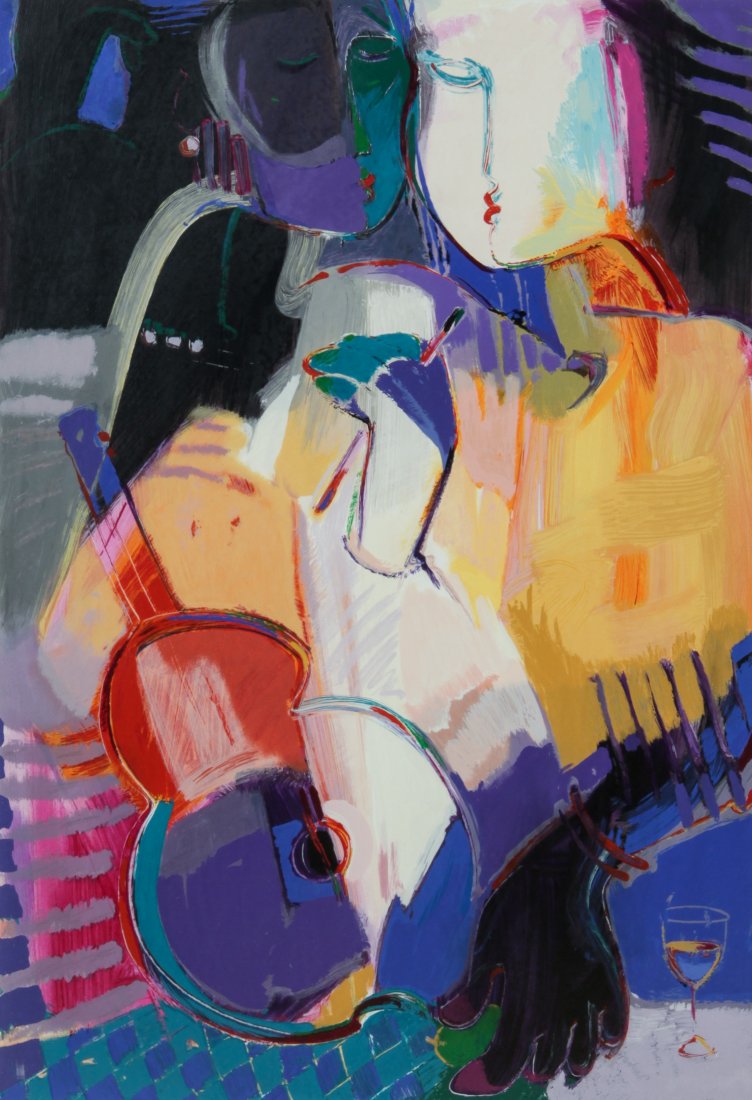 Ali Golkar (Iranian/American, b. 1948): Ali Golkar (Iranian/American, b. 1948) Blue Serenade I, serigraph, from an edition of 350. Size: 39.5" x 28", 100 x 71 cm (sight), 49.5" x 37.5", 126 x 95 cm (frame).