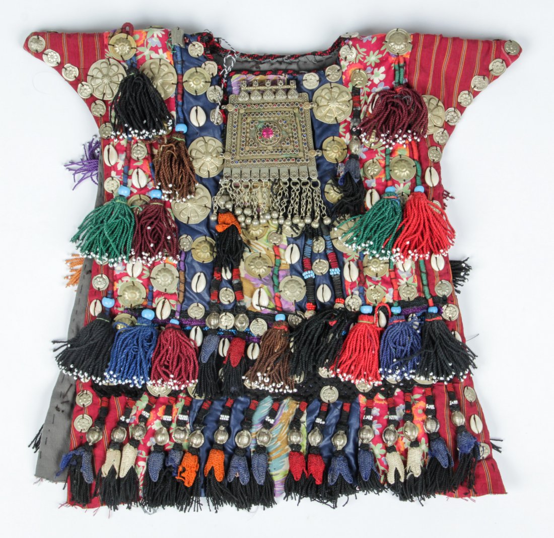 Central Asian Child's Ceremonial Vestment: Central Asian child's ceremonial vestment. Size: 17" x 18.5" (43 x 47 cm).