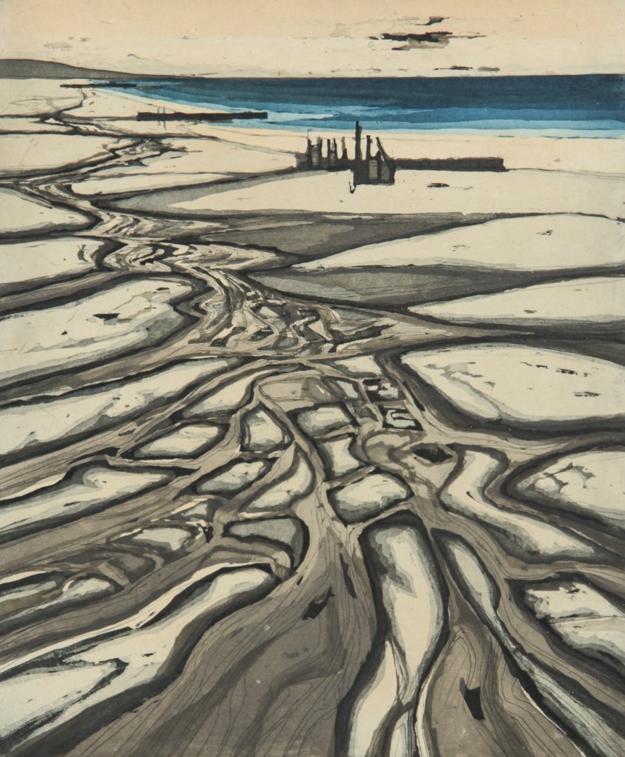 Otto Eglau (German, 1917-1988), Beach Patterns 20/200: Otto Eglau (German, 1917-1988), Beach Patterns 20/200. Lithograph, dated 1962. Size: 18" x 15", 46 x 38 cm (sight), 25.75" x 22.75", 65 x 58 cm (frame).