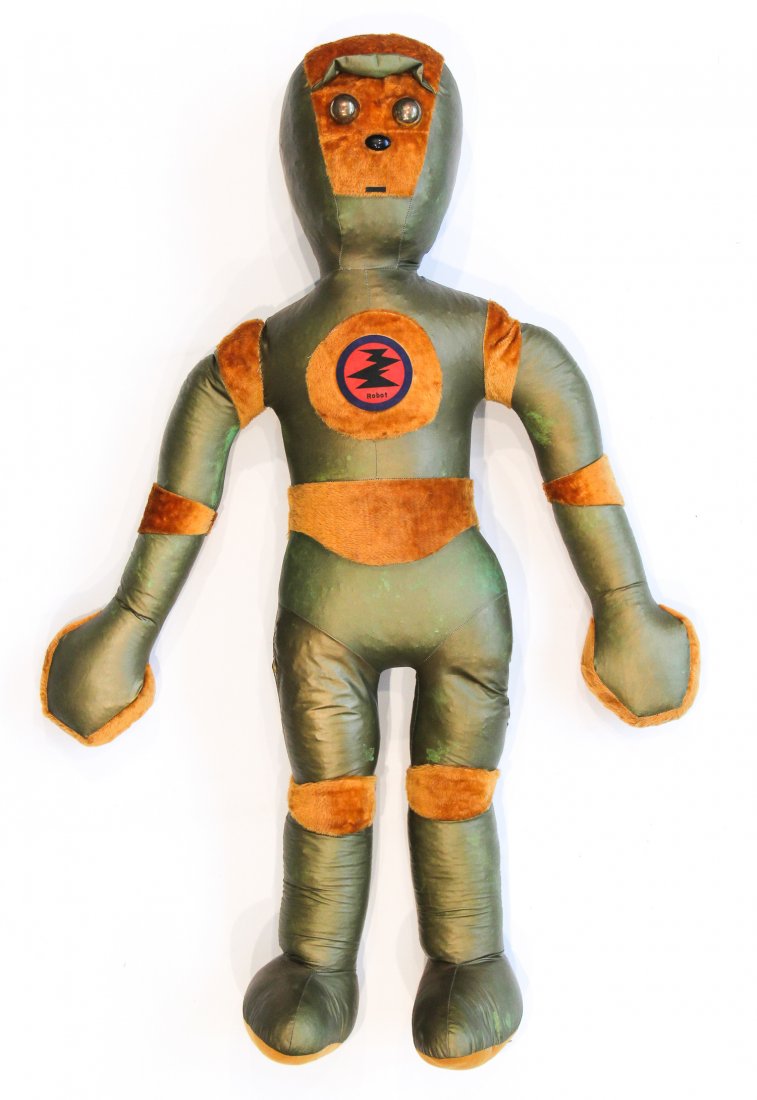 Vintage Collectible Stuffed Toy Robot: Vintage collectible stuffed toy robot. Size: 62.5" x 19" x 8" (159 x 48 x 20 cm).